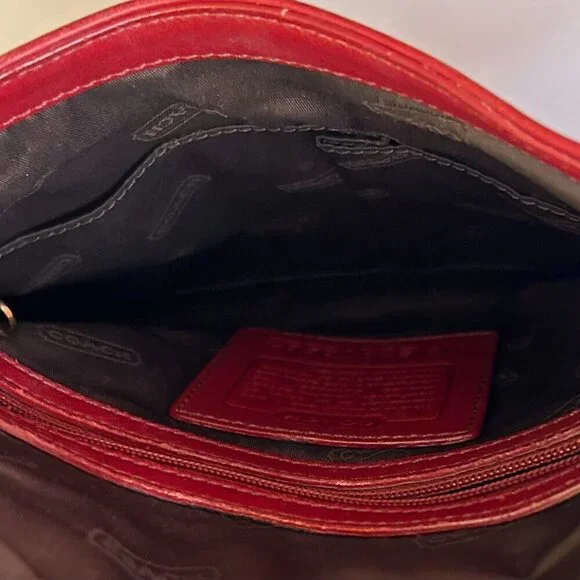 Vintage Coach Legacy Flap Leather Crossbody 9592 Red - Picture 4 of 10